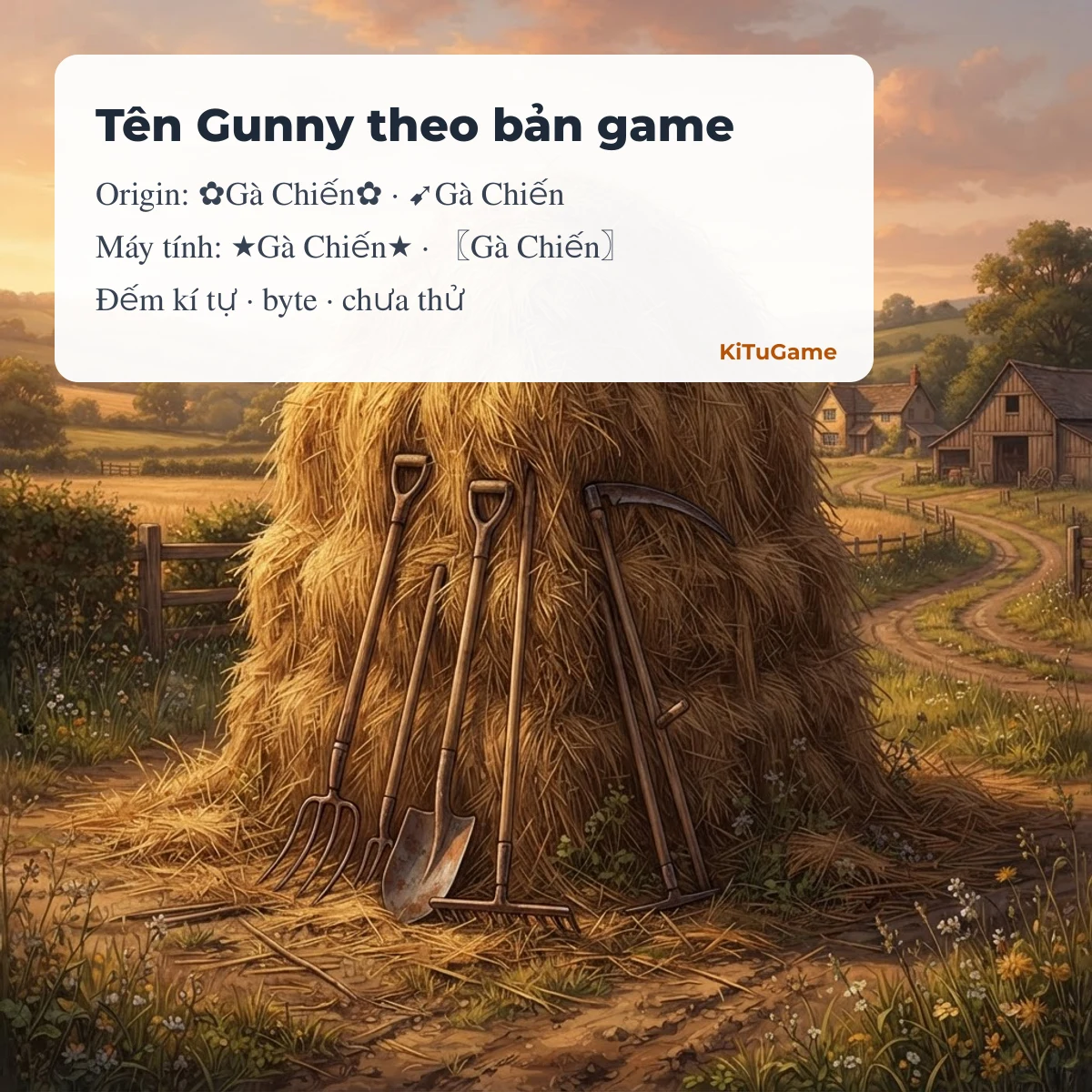 Tên Gunny kí tự đặc biệt theo bản game Origin và máy tính